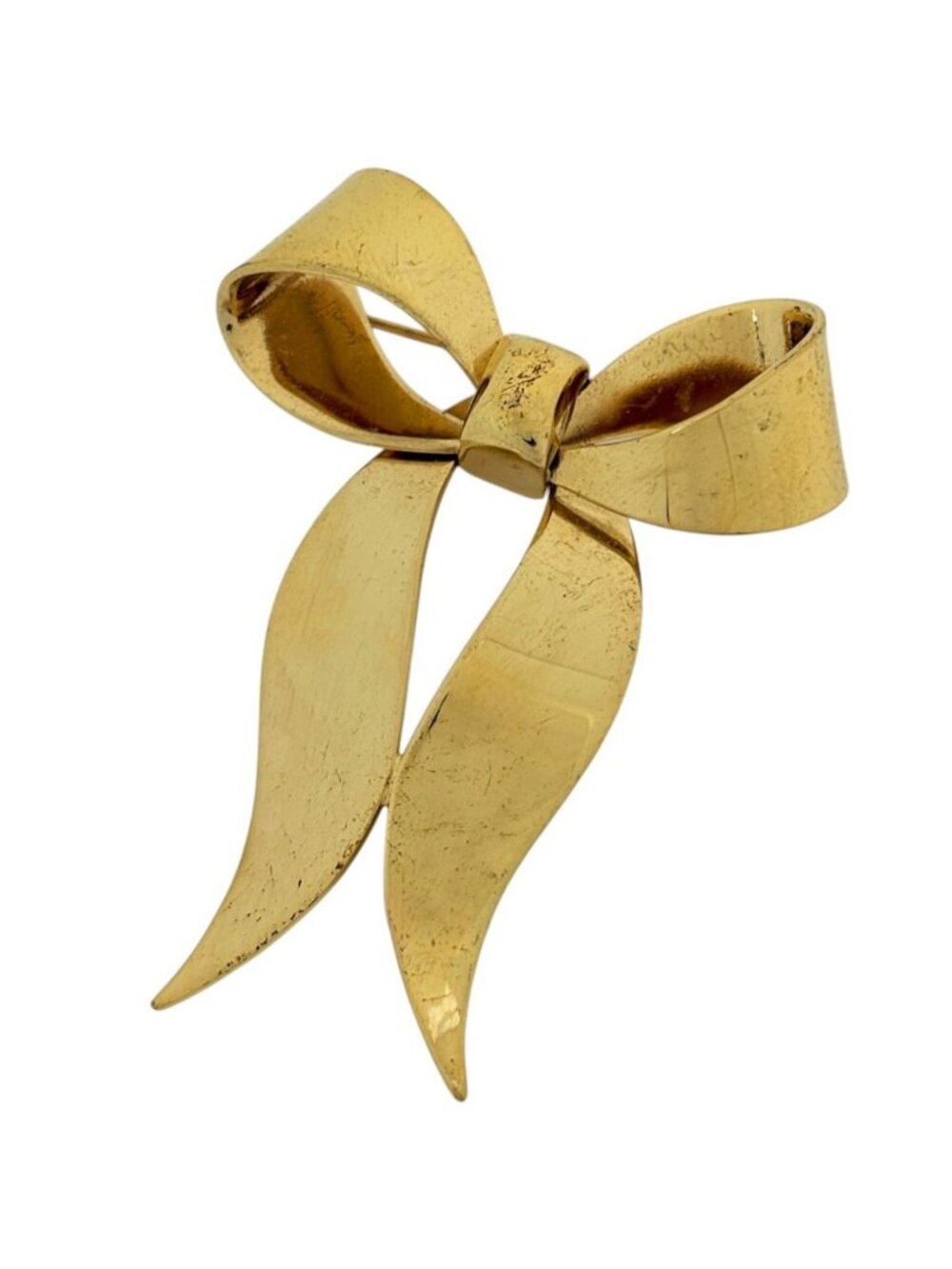 Dior Brooch Ribbon Gold Plated